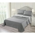thumbnail image 4 of Skylinewears Bed Sheet Set 4 PC Printed Brushed Microfiber Elegant Bedding Set Plaid Gray King, 4 of 6