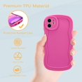 thumbnail image 5 of for iPhone 12 Case 6.1 Inch Curly Wave Frame Phone Case Cute Design Color Aesthetic Phone Case Soft TPU Shockproof Protective Bumper Case Cover for Girls, Peachy, 5 of 14