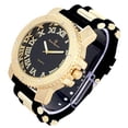 thumbnail image 3 of Charles Raymond Iced Oversized Hip Hop Bullet Rubber Band Mens Watch, That Shows Your Lust for Life - GJM (GJM - Black - Gold), 3 of 3