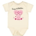 thumbnail image 3 of Inktastic Aditi 1st Birthday Elephant Pink Cute Boys or Girls Baby Bodysuit, 3 of 5