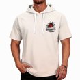 thumbnail image 2 of Mens Sun Hoodie UPF 50+ Short Sleeve Hooded Sun Tee, Relaxed Fit Quick Dry Uv Protection Fishing Shirt Camping Top Beige L, 2 of 3