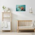 thumbnail image 3 of ZHONGYUTONG Bathroom Wall Art Starfish Picture Blue Teal Ocean Canvas Prints Seascape Artwork Home Decor for Kids Room Framed (12.00" x 18.00"), 3 of 5
