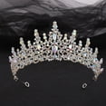 thumbnail image 1 of Nvzi Tiara de boda para novia, diadema de princesa, corona de novia, joyería para el cabello con diamantes de imitación de cristal,graduación, boda, fiesta de disfraces (AB), 1 of 4