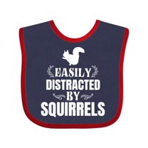 Inktastic Easily Distracted by Squirrels Boys or Girls Baby Bib