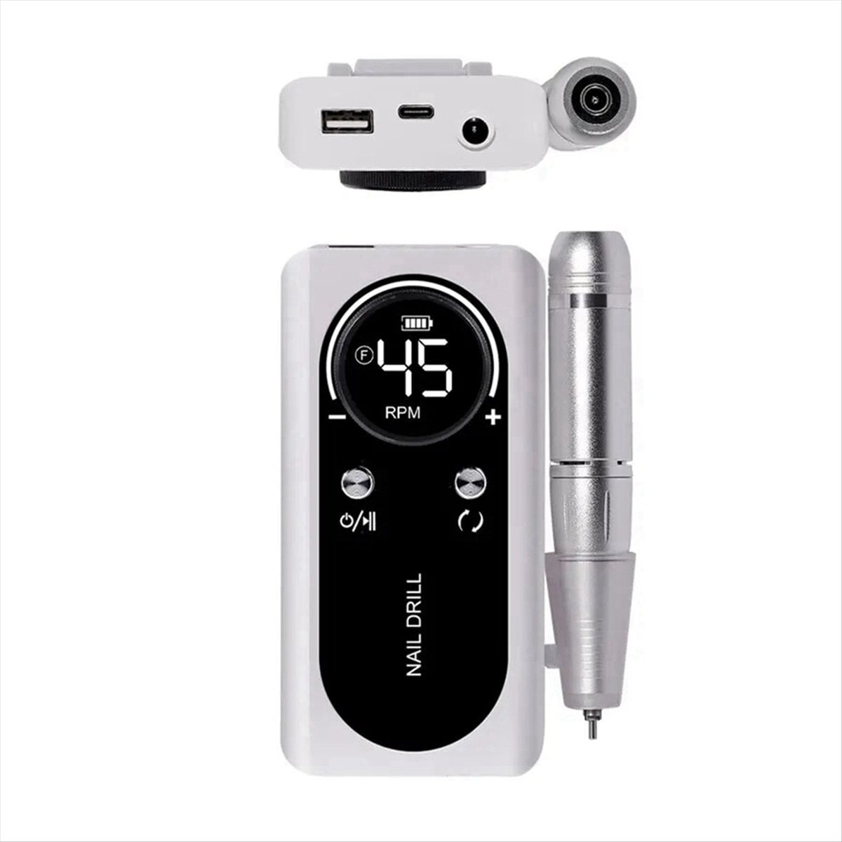 45000RPM Electric Portable Nail Drill Machine Rechargeable Low Noise Nail Sander File for Manicure Salon Tool