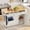 White, variant on 55" Rolling Kitchen Island Cart with Storage, Mobile Island Table on Wheels with Spice Rack, Towel Rack, Knife Holder & Trash Can Cabinet, Portable Black Kitchen Island for Home and Office
