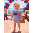 thumbnail image 4 of Loicainy Infant Baby Boy 4th of July Romper 3 6 12 18 Months Stripe America Flag Pattern Short Sleeve Round Neck Cute Bodysuit, 4 of 9