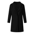 thumbnail image 4 of outfmvch jackets for women wool thin coat trench jacket ladies slim long overcoat outwear womens tops cardigan for women black, 4 of 9