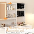 thumbnail image 5 of LUXOAK 45" Vanity Desk with Sliding Lighted Mirror & Charging Station, Large Makeup Desk with Glass Top & Hair Dryer Stand, Storage Makeup Table with Drawers, 3 Lighting Modes, White, 5 of 7
