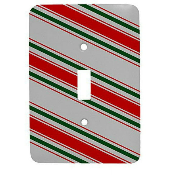 Candy Cane Christmas Single Toggle Holiday Metal Light Switch Cover