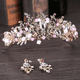 thumbnail image 3 of Corona Tocado Con Aretes Cristal De Novia Malubero Malu1790, 3 of 3