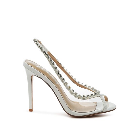 Camarine Diamante Embellished Clear High Heels