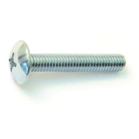 

6mm-1.0 x 35mm Zinc Plated Class 4.8 Steel Coarse Thread Phillips Truss Head Machine Screws