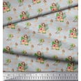thumbnail image 2 of Soimoi Gray Rayon Fabric Palm Tree & Girl Beach Print Sewing Fabric Yard 42 Inch Wide, 2 of 5