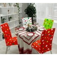 thumbnail image 4 of 6Pcs Christmas Chair Covers Red Green Polka Dot Dining Chair Slipcover Xmas Removable Seat Covers for Home Kitchen Hotel Restaurant Decor, 4 of 7
