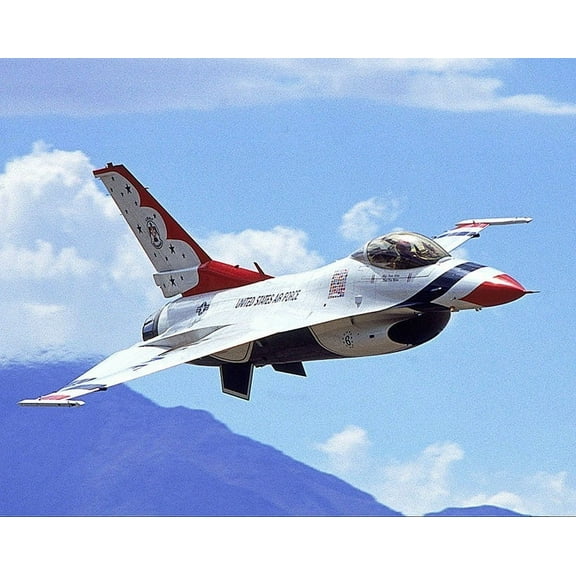 Air Force Thunderbirds F-16 Falcon Style -1 - 12x18 Inch Laminated Aviation Poster - Stunning Detail and Bold Colors