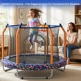 thumbnail image 5 of Mersco 55 inch Toddler Trampoline,Mini Trampoline for Kids with Enclosure and Basketball Hoop,Indoor and Outdoor Small Trampoline with Boxing Bag,Adjustable Gym Bar,Gifts for Boys & Girls,Orange, 5 of 9