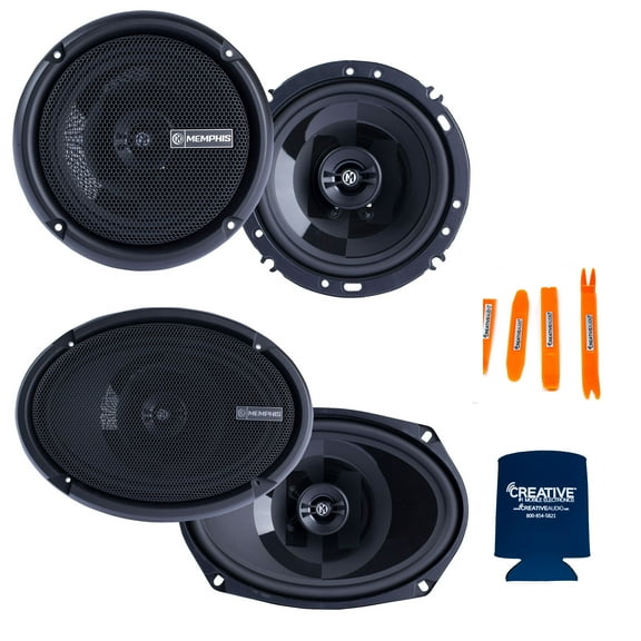 Memphis Audio Speaker Bundle: 1 Pair of PRX602 6.5" Coaxial and 1 Pair of PRX6902 6X9" Coaxial Speakers