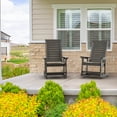 thumbnail image 6 of Hidpriva Outdoor Rocking Chair, Oversized HDPE Weather Resistant Porch Rockers for Outside Deck Balcony Front Backyard, Grey(Set of 2), 6 of 8
