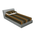 thumbnail image 2 of Ambesonne Abstract Fitted Sheet & Pillow Sham Set, Folk, Twinxl, Marigold and Black, 2 of 2