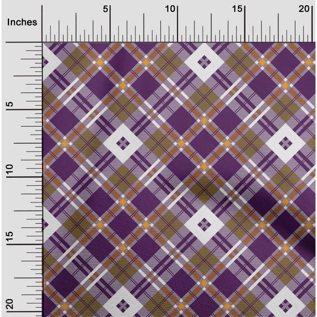 oneOone Cotton Poplin Fabric Tartan Check Print Fabric BTY 56 Inch Wide