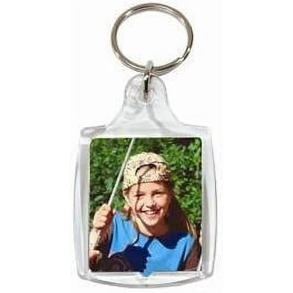 Snapins 1.25" x 1.562" Plastic 2-Photo Keychains - Pack of 100