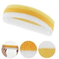 thumbnail image 3 of Unique Bargains 1 Set Breathable Headband with Wristband Sweat Headband for Sport White Yellow, 3 of 6