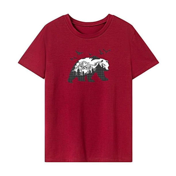 Camiseta de cuello redondo para mujer - Camiseta para deportes, trabajo, viajes, compras y S