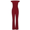 thumbnail image 3 of LMOIPLI Women's Solid Color Lightweight Long Pants Vintage Adjustable Strap Romper Baggy Wide Leg Outfits Adjustable Strap Romper Overalls Long Bib Pants Fashion Summer Clothes Red S, 3 of 6