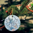 thumbnail image 2 of Octopus Starfish Ocean Coral Christmas Ceramic Ornament 2025,3" Round Xmas Tree Hanging Accessories with Gold Ribbon, 2 of 5