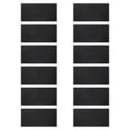 thumbnail image 1 of Cintas de unión de alta temperatura, 12 piezas de 2" x 4" cinta ignífuga de fibra de vidrio para sellar la puerta de estufas de leña, chimeneas y parrillas, color negro, 1 of 7