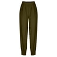 thumbnail image 6 of GigrtiJin Elastic High Waist Pants for Womens Casual Comfy Ankle Length Solid Color Loose Pants with Pockets, 6 of 6