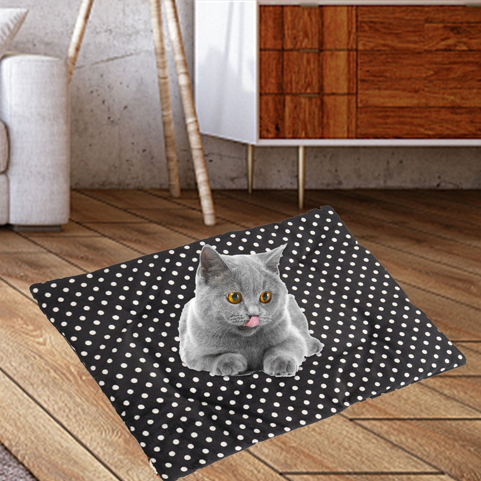 USB Heating Warmer Pad Bed for Cat, Small Dog and Pet, Safe Power-Bank Battery Operated, for Indoor and Outdoor Use, Temperature Settings, Washable