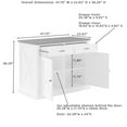 thumbnail image 3 of Pemberly Row Modern Wood Kitchen Island with Saddle Stools in White, 3 of 17