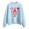 thumbnail image 1 of CEHVOM Femmes Mode Décontractée Imprimé Col Rond Ample Manches Longues Hauts Courts Blouse Chandails Sans Capuche Liquidation, 1 of 4