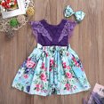 thumbnail image 3 of ITFABS Girl Ruffle Sleeve Flower Romper/Sleeveless A-line Dress Sisters Outfits, 3 of 8