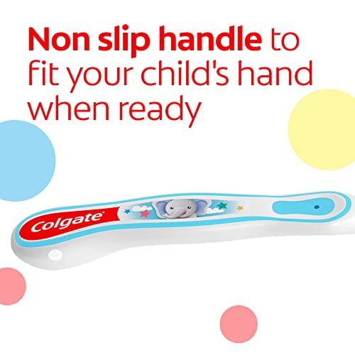 Colgate Kids My First Toothbrush for Baby, Ages 0-2, Extra Soft, 2 Pack, White