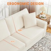 Yeshouse Oversized 83 Loveseat Sofa, Modern Deep Seat Couch with Removable Cover, Wide Arms, Cloud Plush Comfort