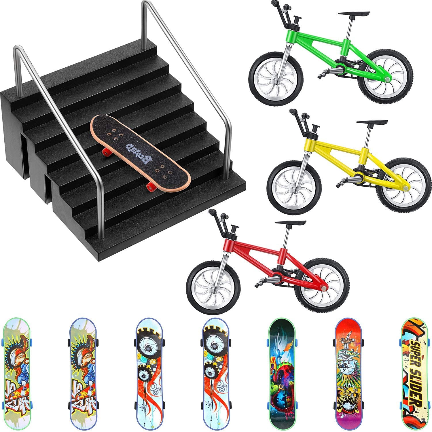 Rail Rond Pour Fingerboard 25 Cm En Acier Inoxydable | Obstacle Pour Finger Skateboard, Base Stable, Professionnel - 11
