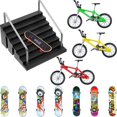 thumbnail image 1 of Ensemble de Parc de Fingerboard Rail 12 Pcs Comprenant 1 Parc de Skate Fingerboard, 8 Skateboards Finger et 3 Vélos Finger pour Mini Skateboards Jeu d'Entraînement, 1 of 7