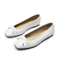 thumbnail image 3 of Womens square toe ballet flats with bow comfortable casual dress shoes for work or office, 3 of 6