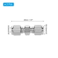 thumbnail image 2 of Uxcell 304 Stainless Steel Compression Tube Fitting Union3/16"ID x 1/2" OD, Straight Connect Pipe Adapter, Silver 2 Pcs, 2 of 6