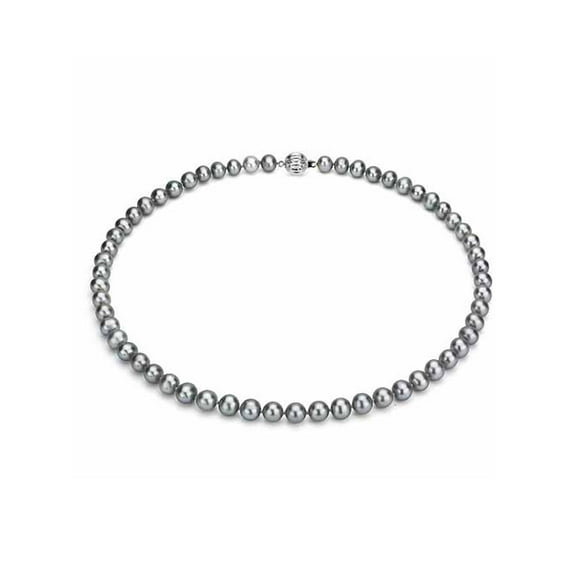 ADDURN Ultra-Luster 11-12mm Grey Genuine Cultured Freshwater Pearl 18" Necklace and Sterling Silver Ball Clasp