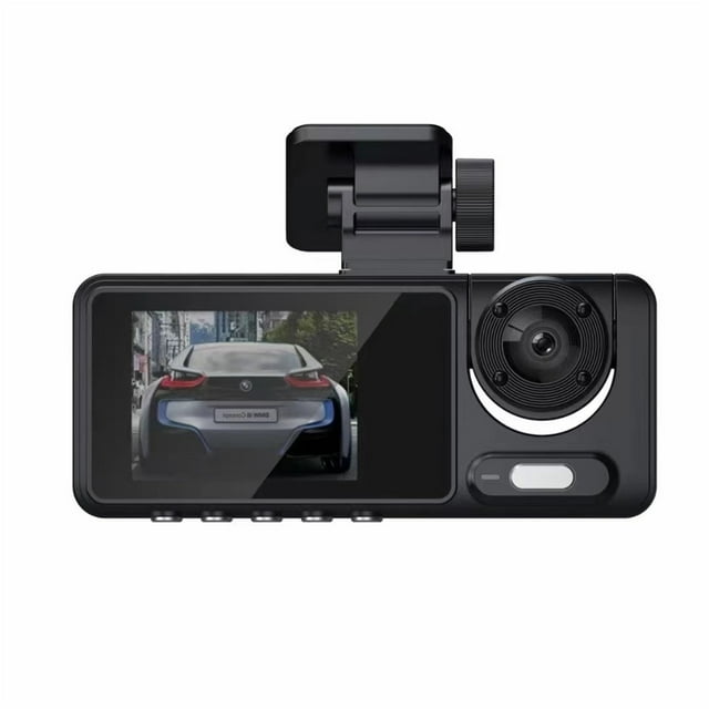 yilyih Car Cameras with Night Vision Front and Rear,2-Inch Dashcam 3-Channel Hd 1080P 3-Lens Parking Surveillance with Night Vision Dvr,Motion Sensor Camera with Night Vision