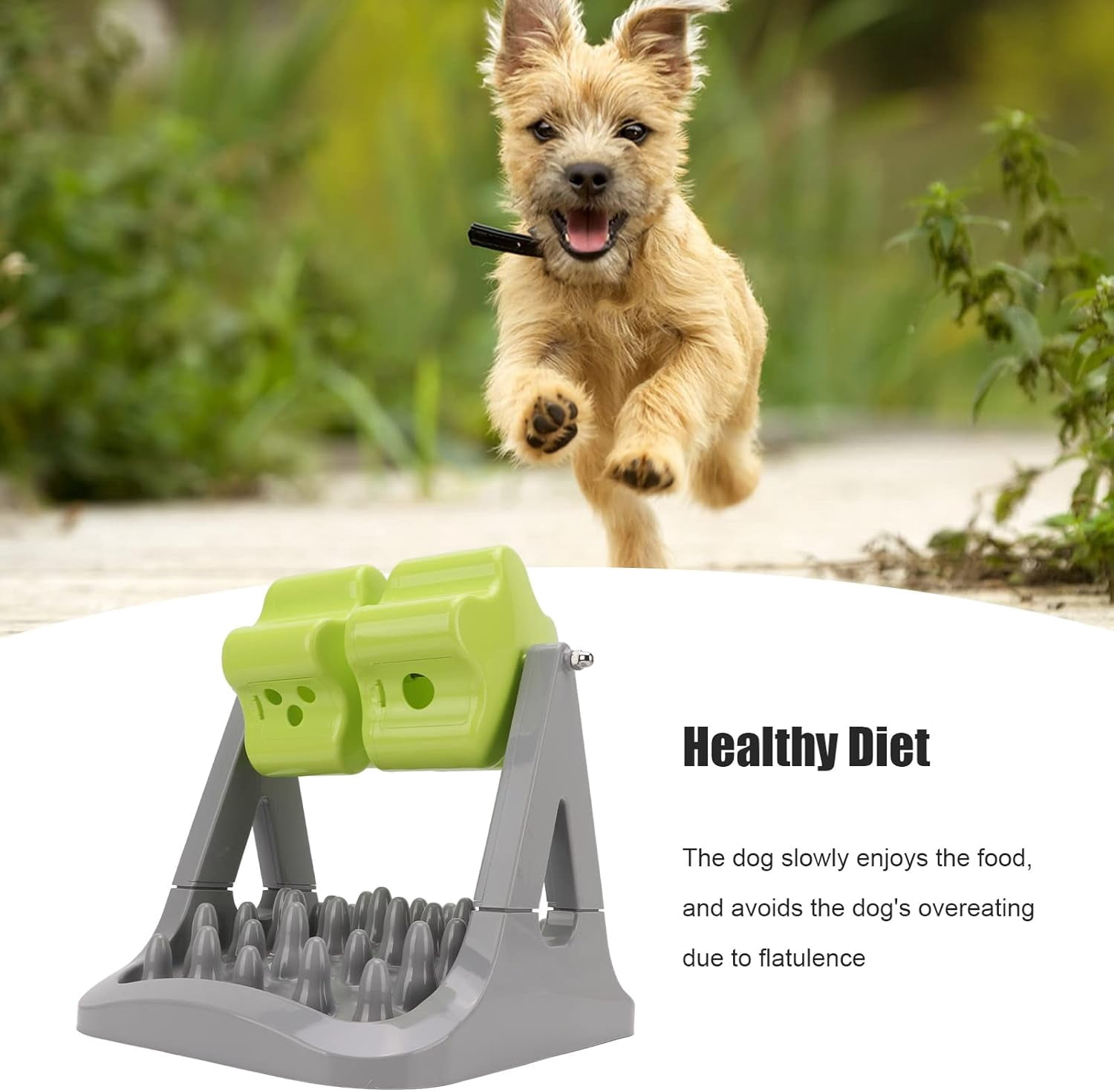 Pet Slow Feeder, Interactive ABS Dog Food Dispenser for Rolling and Falling Snacks, Slow Eating Dog Bowl Interactive Dog Cat Food Puzzle Toy for Small Medium Dogs