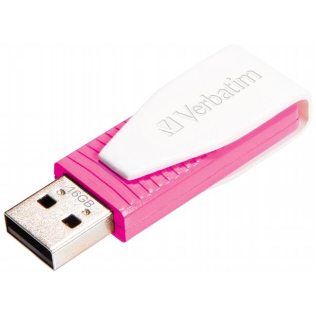 16GB Swivel USB Flash Drive Hot Pink