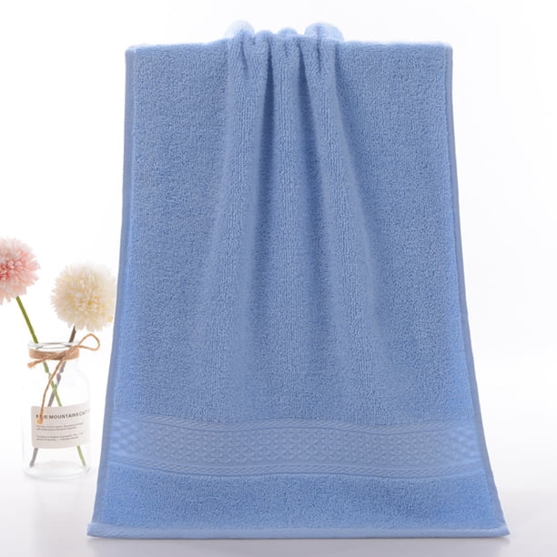 Namzi 2 toallas de mano de algodón, lisas, supersuaves y muy absorbentes para el baño, toallas de baño de 33 x 74 cm, suaves y absorbentes, toallas de hotel, azul B