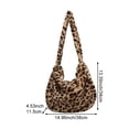 thumbnail image 6 of Jiibva Women Plush Leopard Print Bag Underarm Shoulder Bag Large Capacity Handbag Winter Plush Shopping Tote Bag, 6 of 7