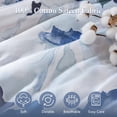 thumbnail image 5 of Premium Cotton 7Piece Bedding Set King Size Modern Blue Multi Design for YearRound Comfort, 5 of 11