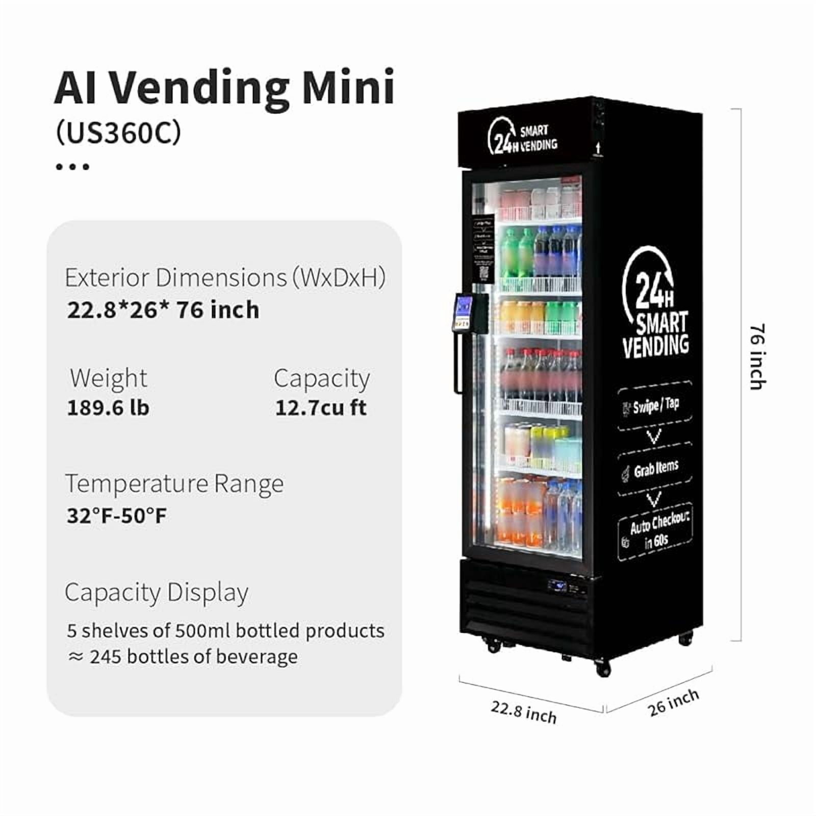 DC-360D Combo Vending Machine,Smart Refrigerated Vending Machine with Touch Card Reader (Black)